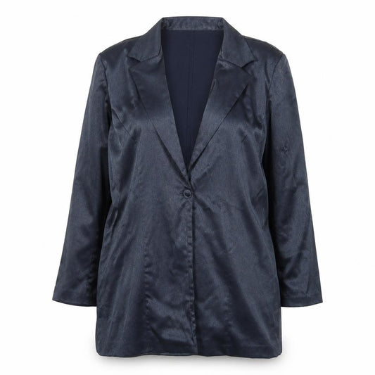 Front view of CMD women’s blue jacket, size UK 16