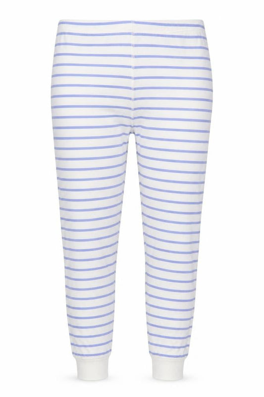 Front view of Next girls’ blue striped sweatpants, size 11, years - loungewear