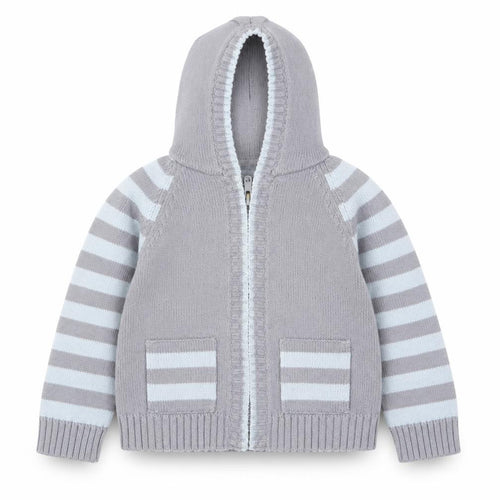 Cherokee Boys Blue Striped Knit Full Zip Jumper Size 12-18 Months