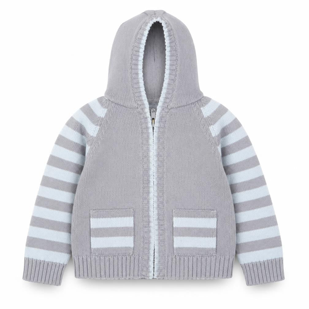 Cherokee Boys Blue Striped Knit Full Zip Jumper Size 12-18 Months