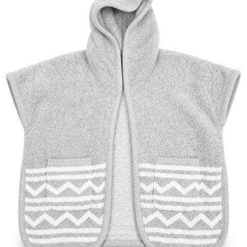 Preworn Girls Grey  Knit Cape Jumper Size 5-6 Years