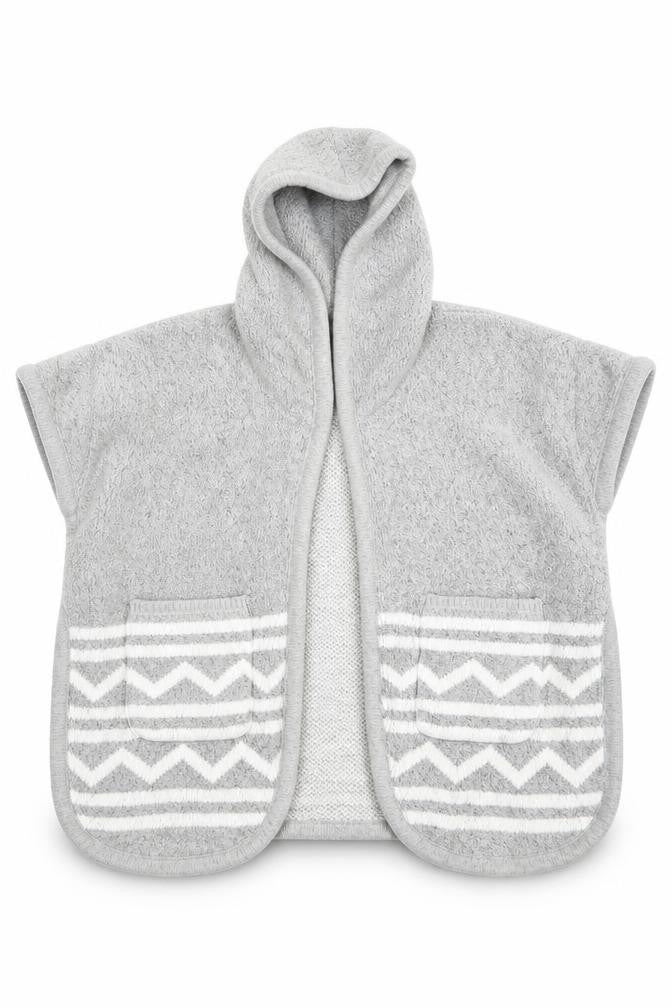 Preworn Girls Grey  Knit Cape Jumper Size 5-6 Years