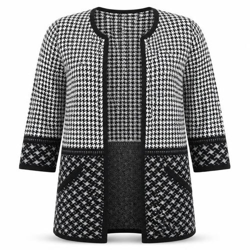 F&F Womens Black Argyle/Diamond  Cardigan Jumper Size 8