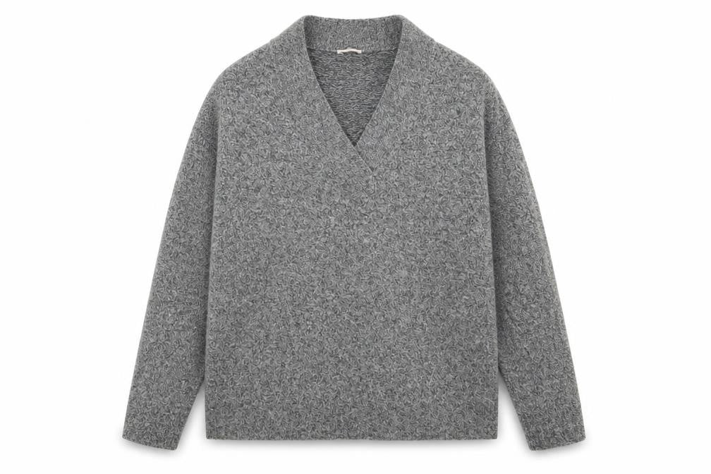 Front view of Preworn women’s grey jumper, size S