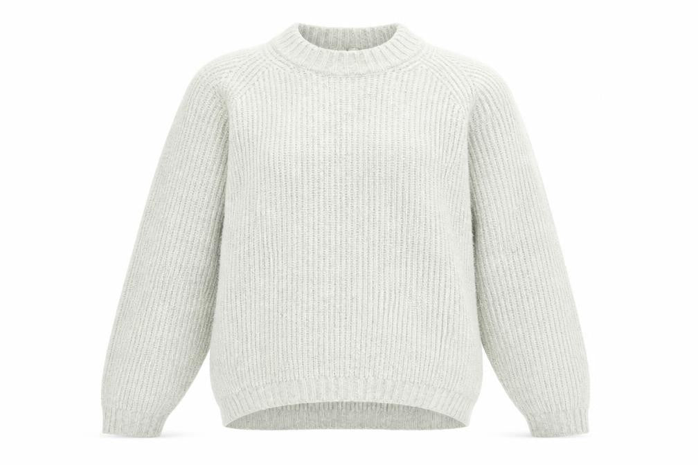 Front view of H&M women’s grey knit jumper, size XS