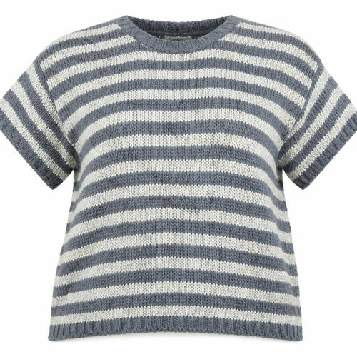 M&S Woman Womens Blue Striped Knit Pullover Jumper Size 18
