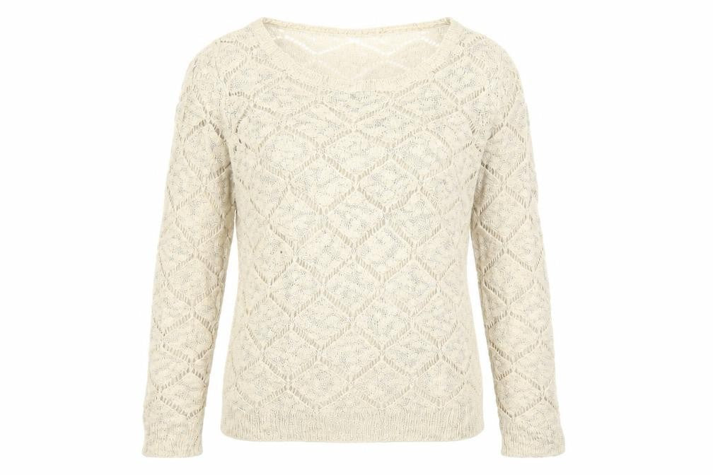 Front view of Pimkie women’s beige knit jumper, size M