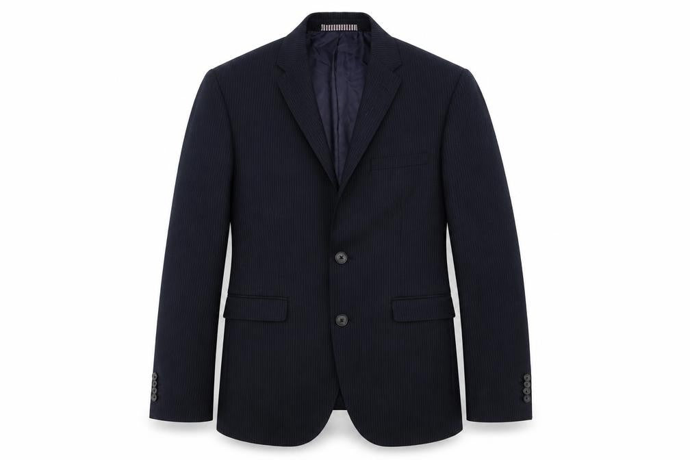 Burton Mens Blue Striped  Jacket Suit Jacket Size 36