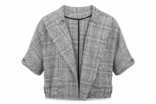 Front view of Primark women’s grey jacket, size UK 12
