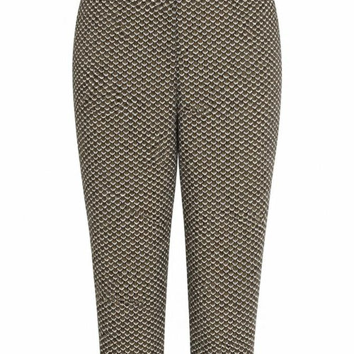 M&S Womens Brown Geometric  Trousers  Size 14 L25 in