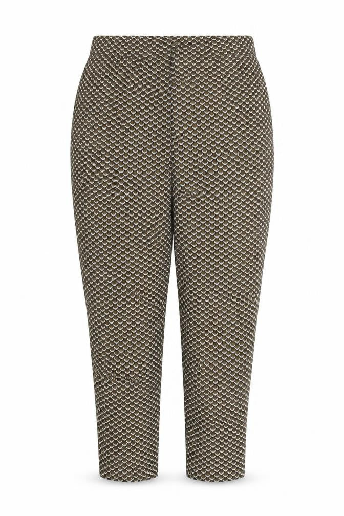 M&S Womens Brown Geometric  Trousers  Size 14 L25 in