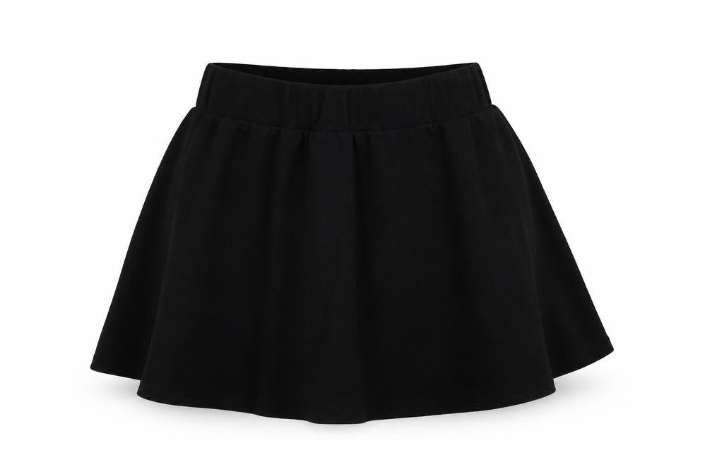 Front view of Preworn women’s black flare skirt, size M