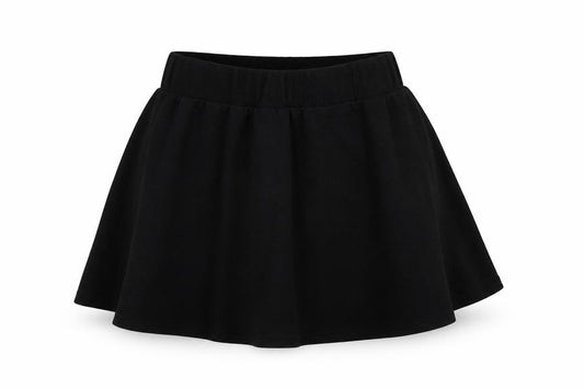 Front view of Preworn women’s black flare skirt, size M