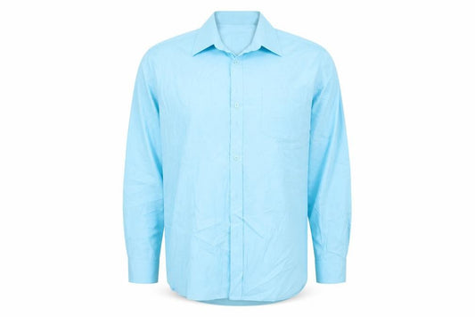 Front view of George men’s blue colourblock button-up, size 17