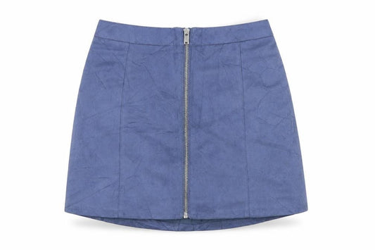 Front view of H&M women’s blue a-line skirt