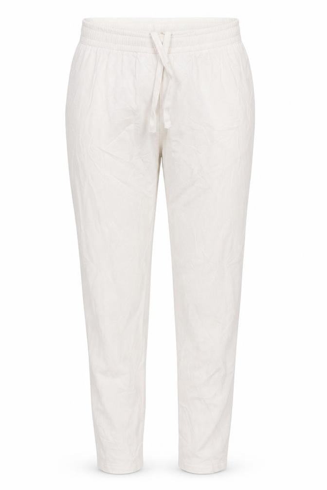 Front view of max women’s white solid top pyjama pants, size S