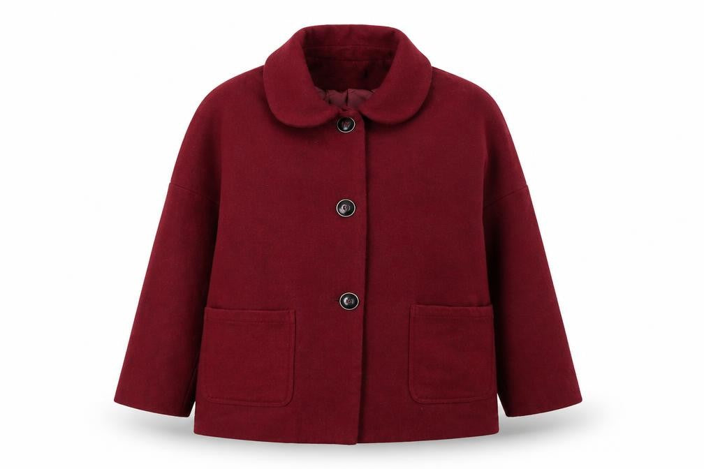 Front view of Glamorous women’s red jacket coat, size UK 10