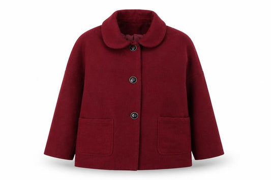 Front view of Glamorous women’s red jacket coat, size UK 10