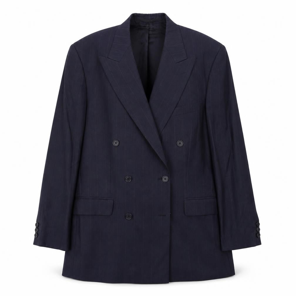 Front view of Marks & Spencer men’s blue jacket blazer, size 38