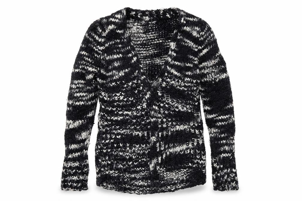 Front view of Next women’s blue cardigan jumper, size S