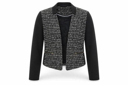 Front view of Marks & Spencer women’s blue jacket blazer, size UK 8