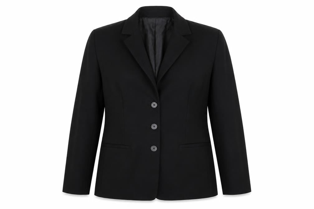 Front view of Marks & Spencer women’s black jacket suit jacket, size UK 12