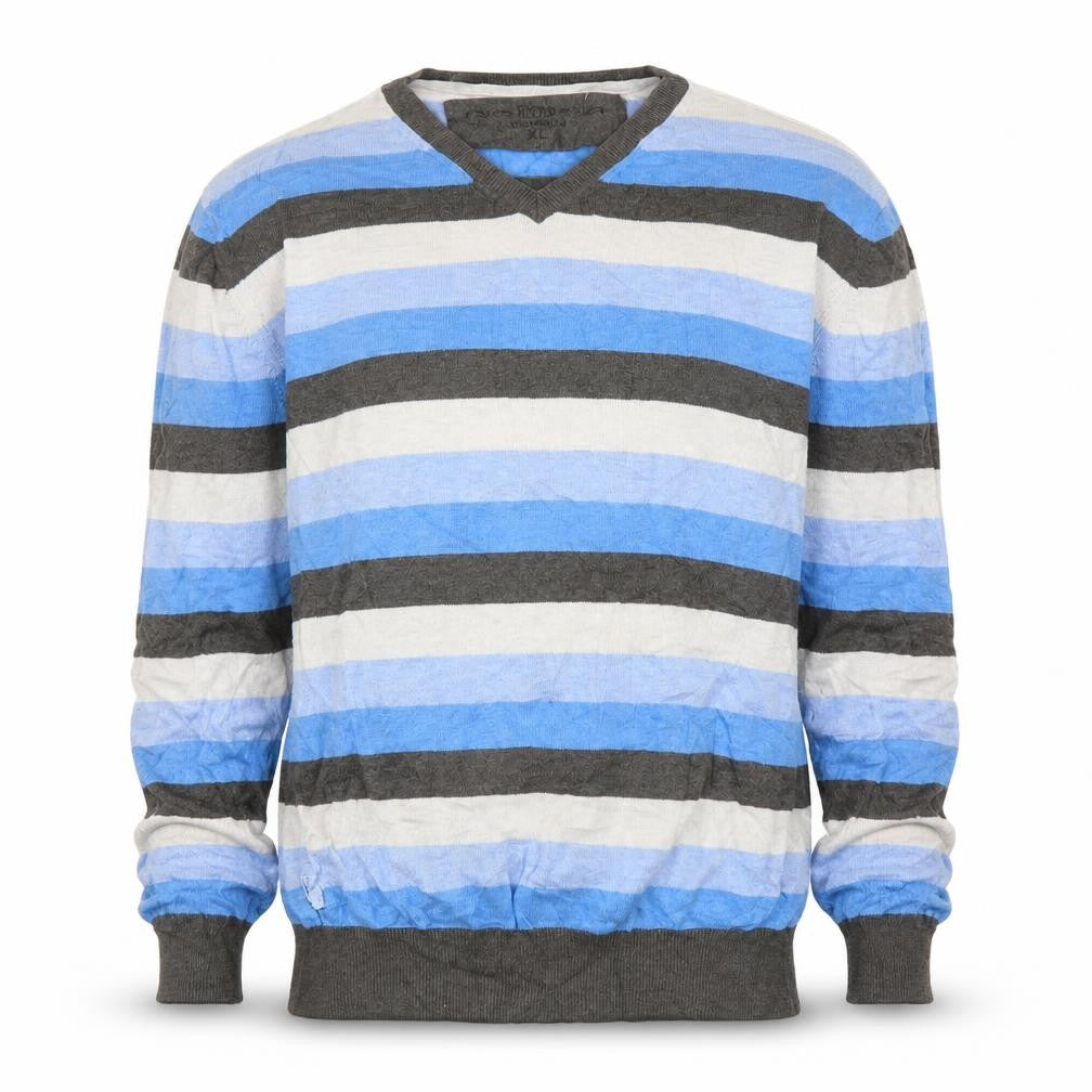 Debenhams Mens Blue Striped  Pullover Jumper Size XL