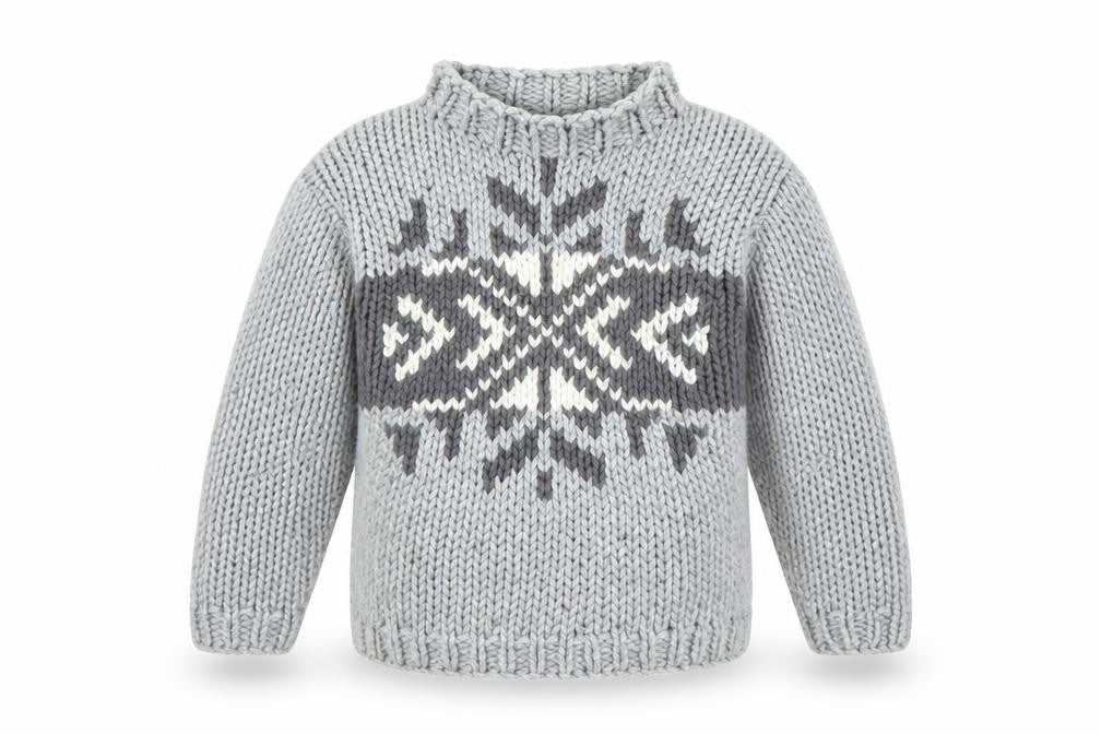 Front view of Timberland girls’ grey fair isle jumper, size 3, years