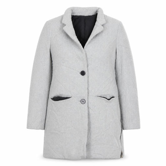 Front view of Preworn women’s grey jacket, size UK 10