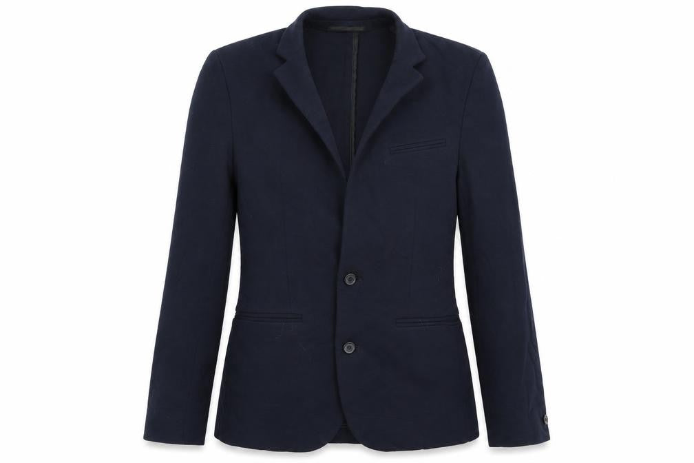 Front view of Preworn women’s blue jacket blazer, size UK 10