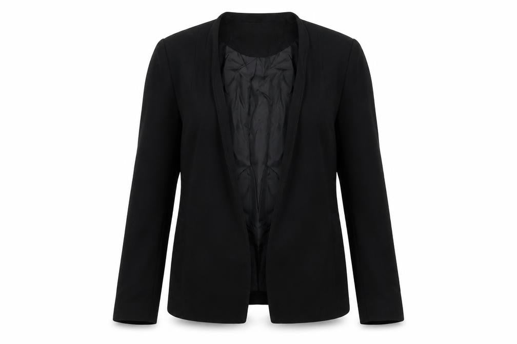 Front view of Papaya women’s black jacket blazer, size UK 12