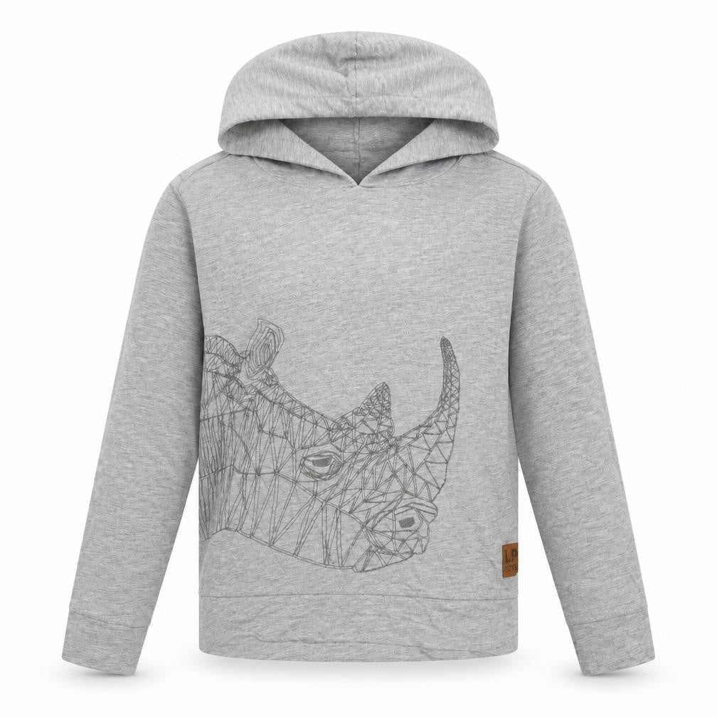 Little Pieces Boys Grey   Pullover Hoodie Size 9-10 Years
