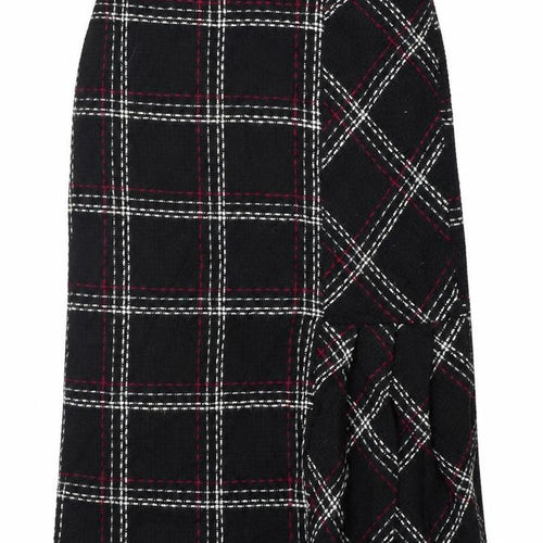 FLORNCE + FRED Womens Black Check  A-Line Skirt Size 10