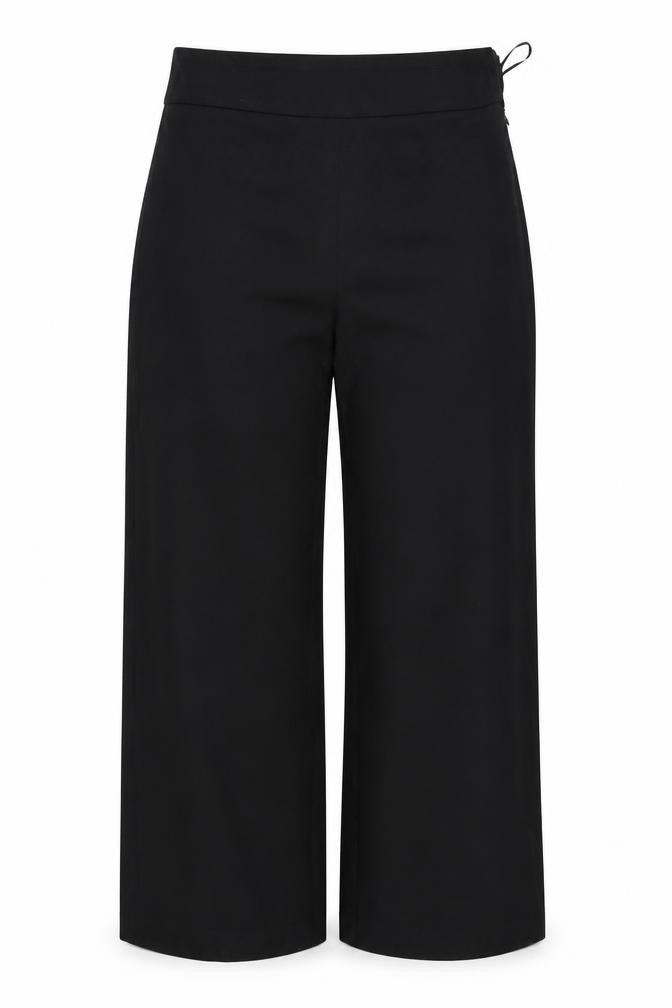 Front view of Marks & Spencer women’s black trousers, size UK 12, 23-inch leg