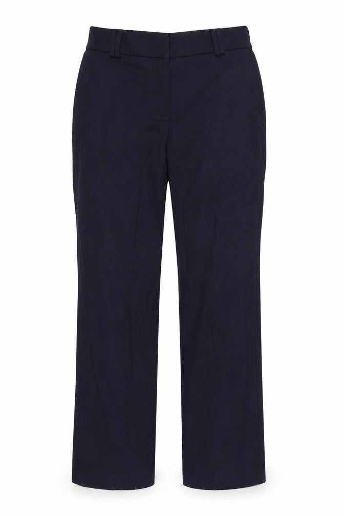 Front view of Next women’s blue trousers, size UK 10, 29-inch leg