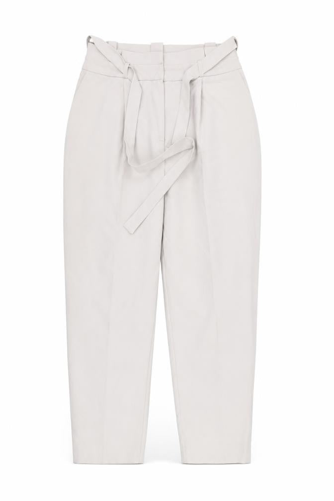 Front view of New Look women’s grey trousers, size UK 12, 24-inch leg