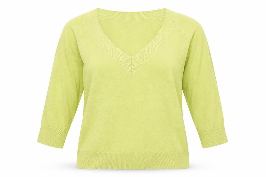 Front view of Atmosphere women’s yellow jumper, size UK 16