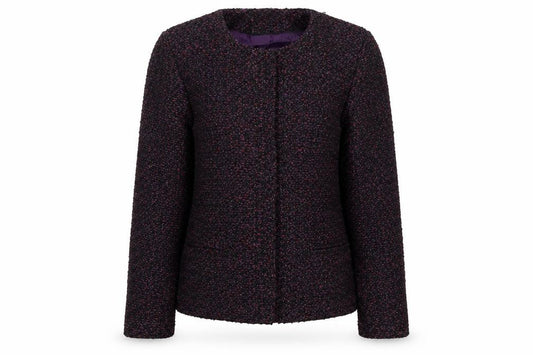 Front view of Marks & Spencer women’s black overcoat coat, size UK 12