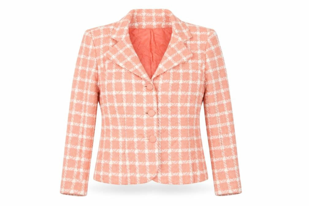 Front view of Visage women’s pink jacket, size UK 10