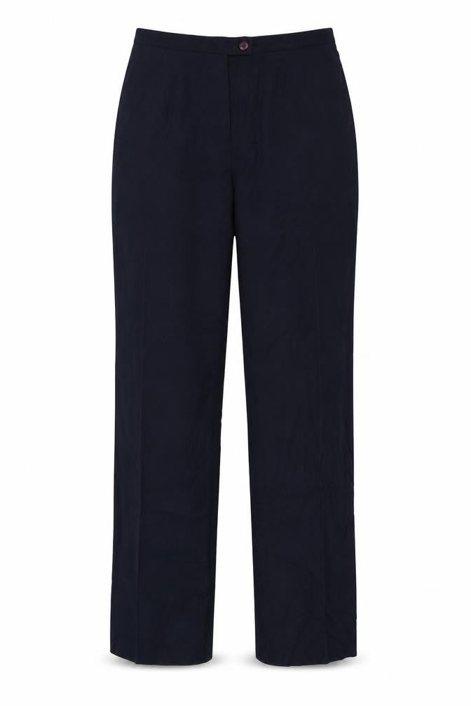 Front view of Paul Seperates women’s blue trousers, size UK 12, 31-inch leg