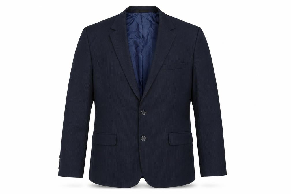 Front view of Charlton Gray men’s blue jacket blazer, size 40