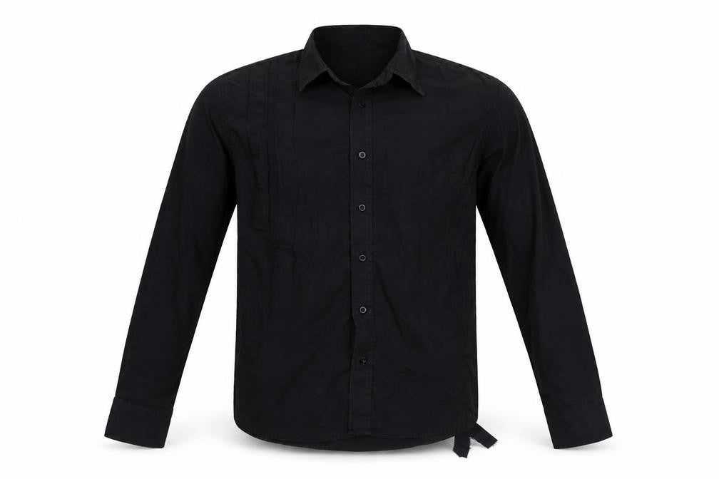 Front view of Peter Werth men’s black button-up, size 40