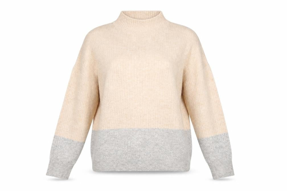 Front view of Marks & Spencer women’s multicoloured henley jumper, size M