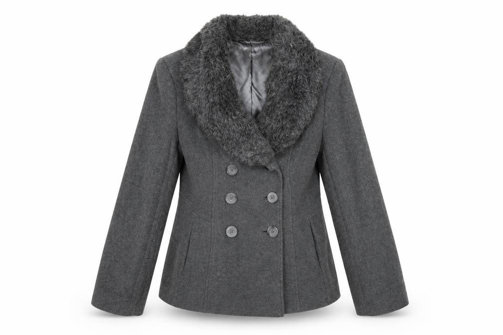 Front view of Precis women’s grey jacket, size UK 12