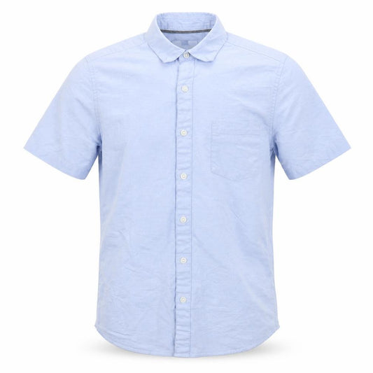 Front view of Topman men’s blue button-up, size S