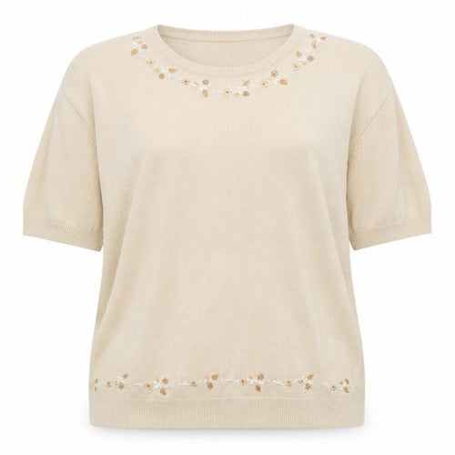 Bonmarché Womens Beige Floral  Pullover Jumper Size M  - Bonmarche Sweater