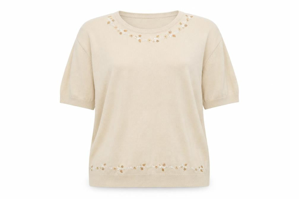 Bonmarché Womens Beige Floral  Pullover Jumper Size M  - Bonmarche Sweater