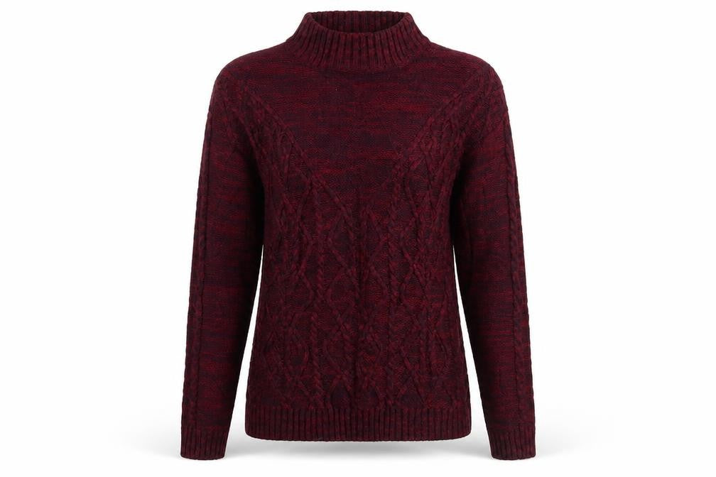 Front view of Matalan women’s red knit jumper, size S