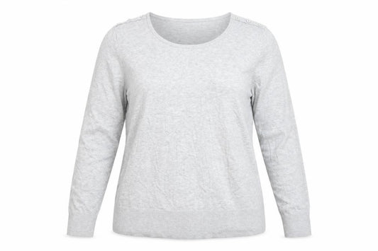 Front view of Debenhams women’s grey jumper, size UK 18