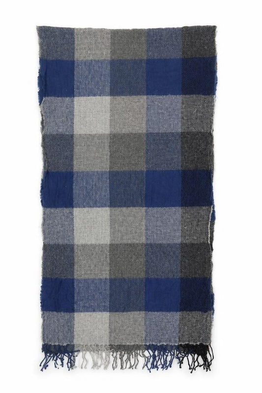 Front view of F&F women’s blue check shawl/wrap